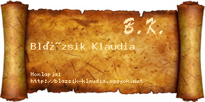 Blázsik Klaudia névjegykártya