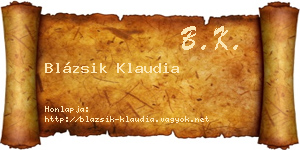 Blázsik Klaudia névjegykártya