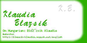 klaudia blazsik business card